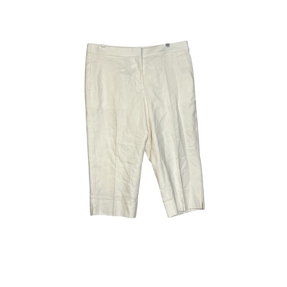 J. Crew Kate Pants Ivory Linen Blend Size 14 Tall Cropped Resortwear Summer NWT - Picture 1 of 9